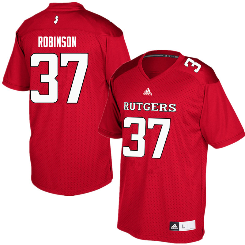 Men #37 TJ Robinson Rutgers Scarlet Knights College Football Jerseys Sale-Red